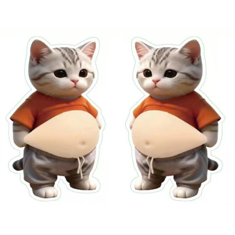2Pcs 3D Belly Pinching Stickers Creative Cartoon Anti-Collision Car Decoration Stickers Pp Butt Sticker Shiba Inu Dog Decoration