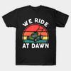 Мы едем на рассвете Толкаем газонокосилку Малыш косит Т-shirt Для мужчин Женщин 100% Хлопок Футболки С коротким рукавом Топы 1110-4