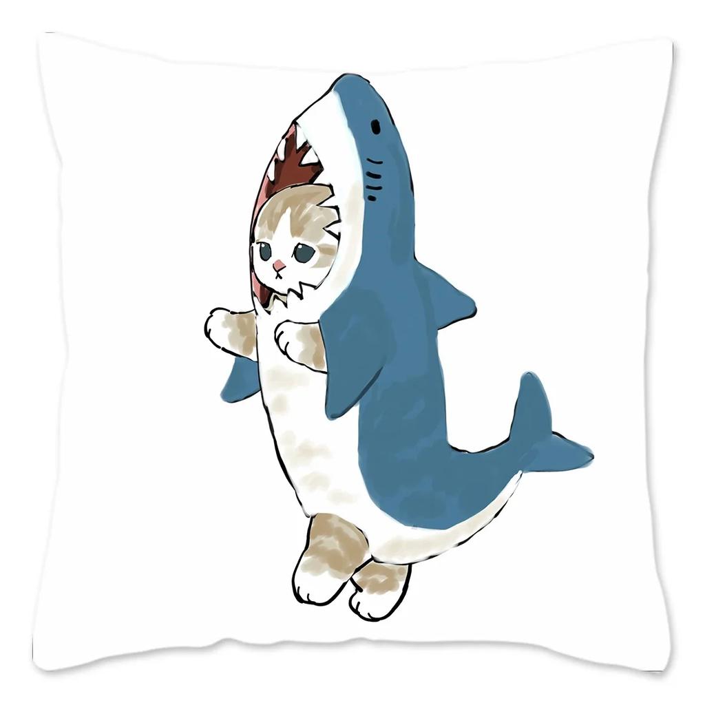 Забавная наволочка CatShark, украшение для дома, полиэстеровая наволочка для дивана, кавайная наволочка для подушки, fundas cojines X