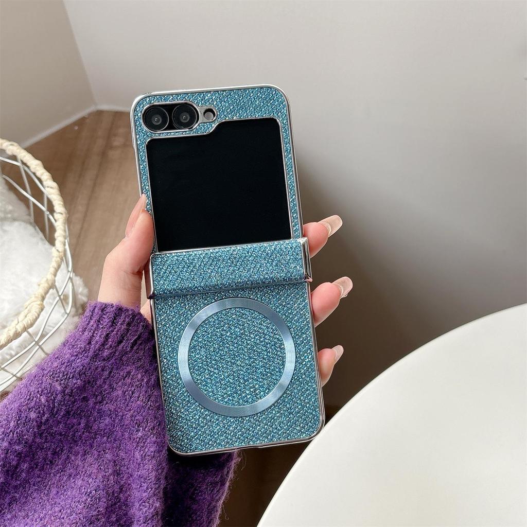 Роскошный Магнитный Чехол с Блестками для Складных Телефонов Samsung Z-Flip6/7