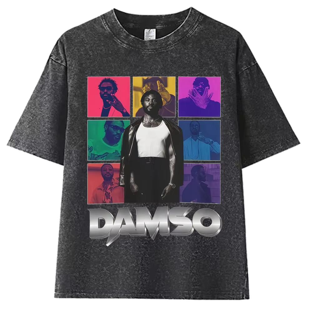Певец Французский Damso Beyah Харадзюку Тур Мода Винтаж Стирка Летняя Футболка с Коротким Рукавом Мужская Женская Хип-Хоп Свободная Футболка