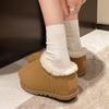 Women's Fashion Snow Boots Winter New Round Head Suede Inside Increase A Slip-on Comfortable Flat Cotton Shoes