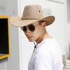 Linen Western Cowboy Hat Wide Brim Beach Sunscreen Cap Simple Summer Sun Hat  Travel