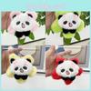 Adorable Plush Panda Sunflower Keychain Doll Cute Bag Charm For Couples Gifts