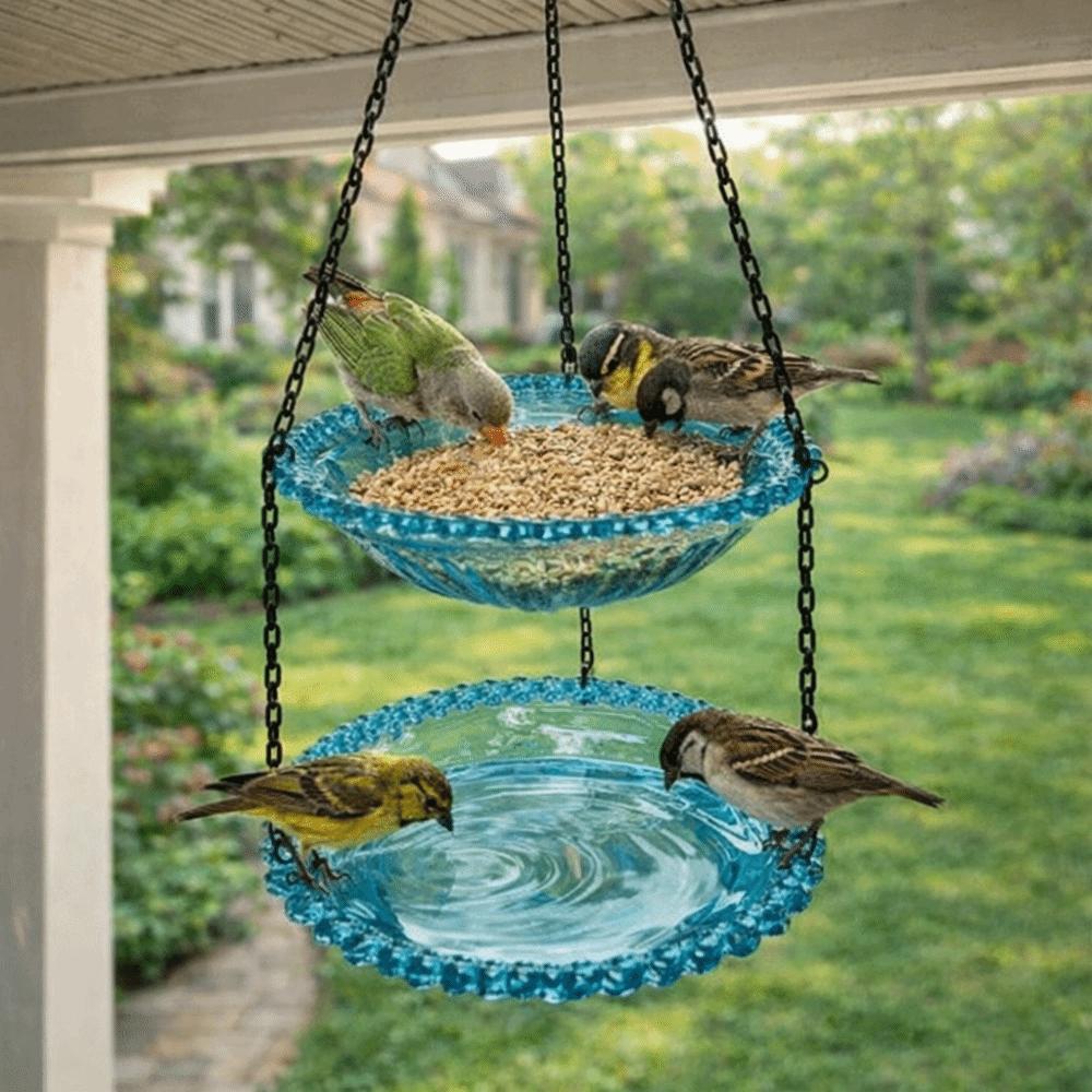 Flower Shaped Bird Bathtub Transparent Hummingbird Feeder Hanging Bird Feeder Balcony
