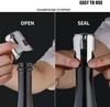 Leak-Proof Champagne Bottle Stoppers, Stainless Steel Reusable Wine Stoppers, Vacuum Sealer for Fresh Sparkling Wine