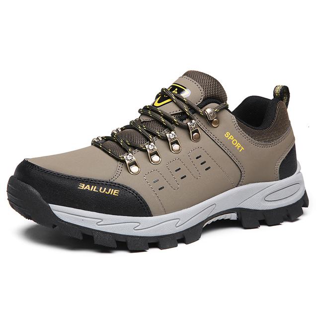 Mens Comfortable Mountain Climbing Shoes Hunting Tactical Bootsnon Slip Waterproof Males Hiking Shoes Nubuck Trekking Sneakers