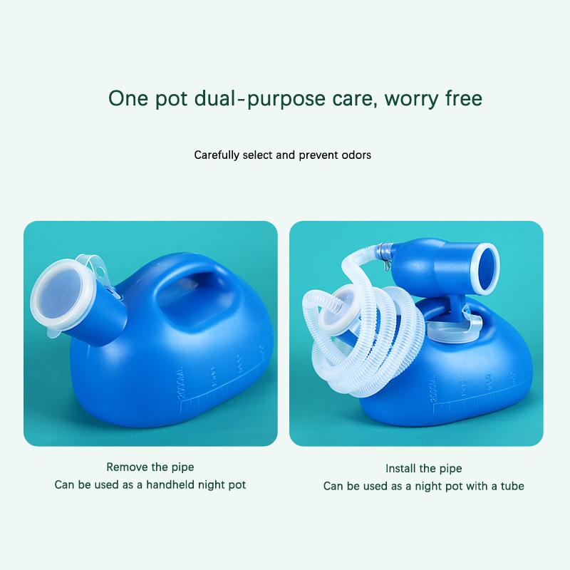 Toilet Supply For Outdoor 2000Ml Plastic Male Bed Potty Pee Bottle Collector With 160Cm Tube Portable Pee Urine Bottle