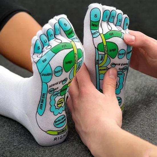 Acupressure Socks And Gloves Tool Set Foot Massage Socks for Foot Pain Relief Comfortable Design Relieve Fatigue with Printed Pressure Points