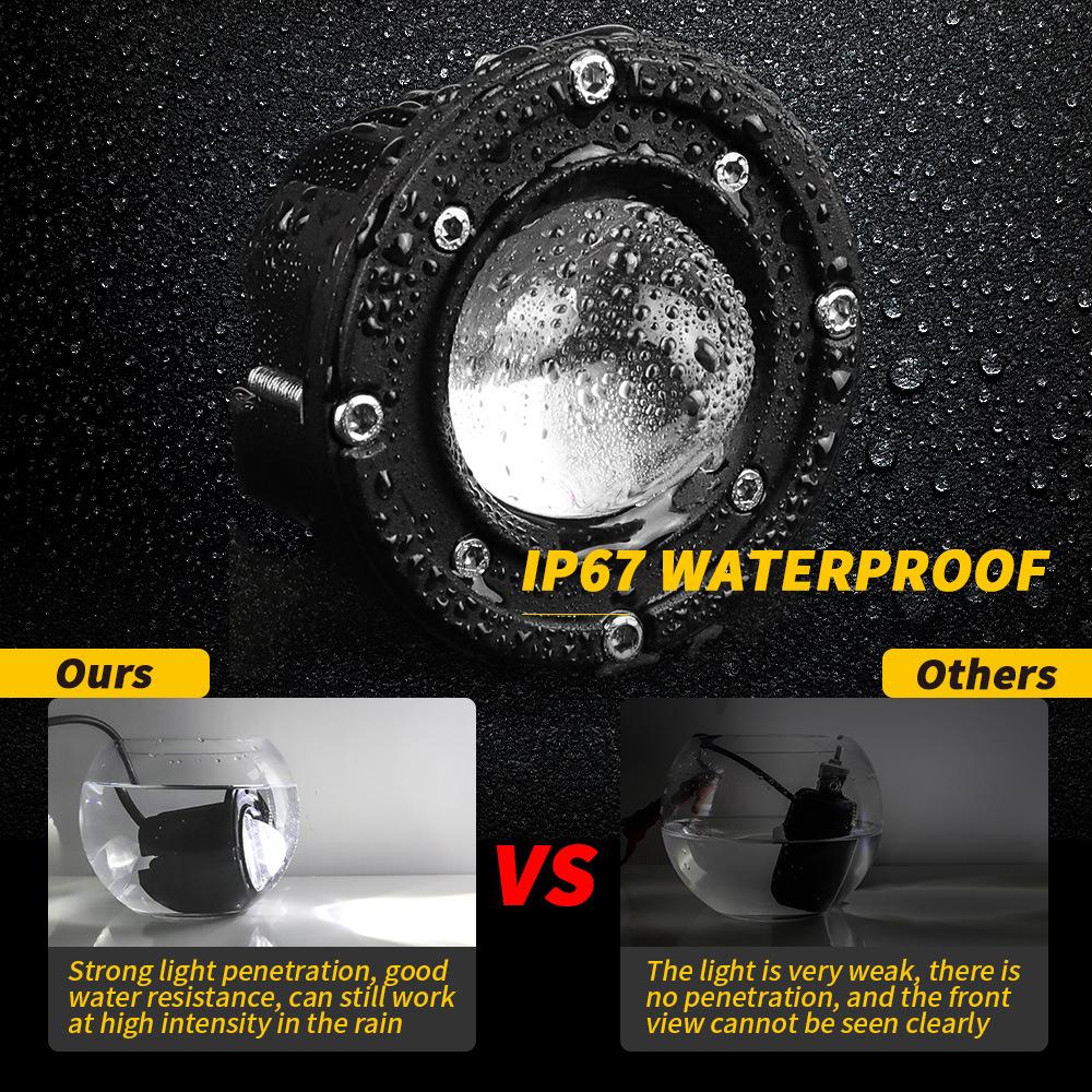 2x Flush Mount LED Work Light Pods 3" Round Driving Spot Fog Lights White/Yellow