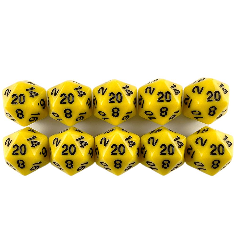 Многогранные кости D20 19,7 мм для TRPG DND Цифровые кости Коллекция для игры 20 граней 10 шт. для вечеринки Настольная игра Высокое качество Практичное ежедневное использование