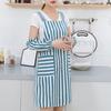 Кухонный фартук с двойными карманами на спине, маслостойкий полиэстер, хлопок, полосатый узор, водонепроницаемый фартук для мужчин и женщин