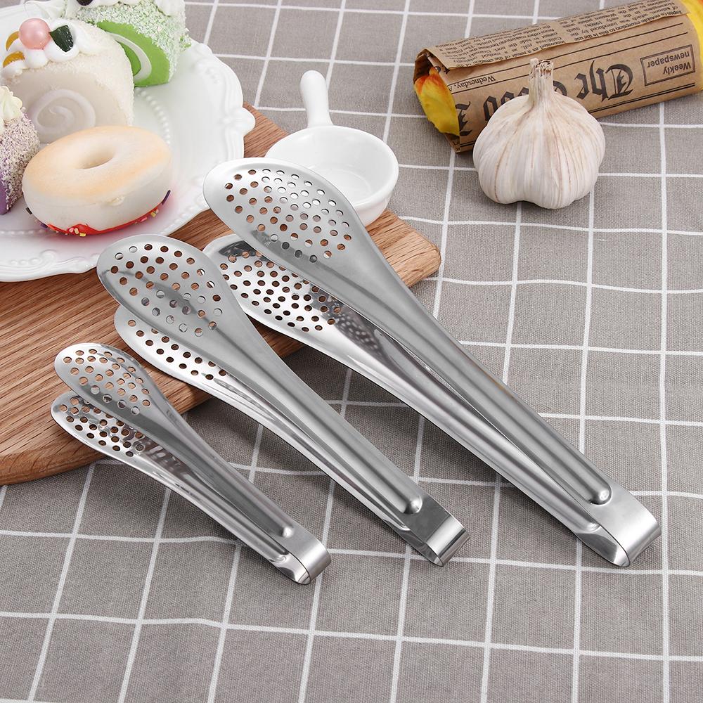 Kitchen Tools Cooking Anti-heat Salad Serving Buffet Clamp Stainless Steel BBQ Tongs Food Clip