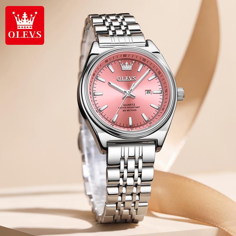 Watches Woman Elegant Quartz Watch Waterproof Luminous Stainless Steel Date Watches Woman Bracelet Gifts Box