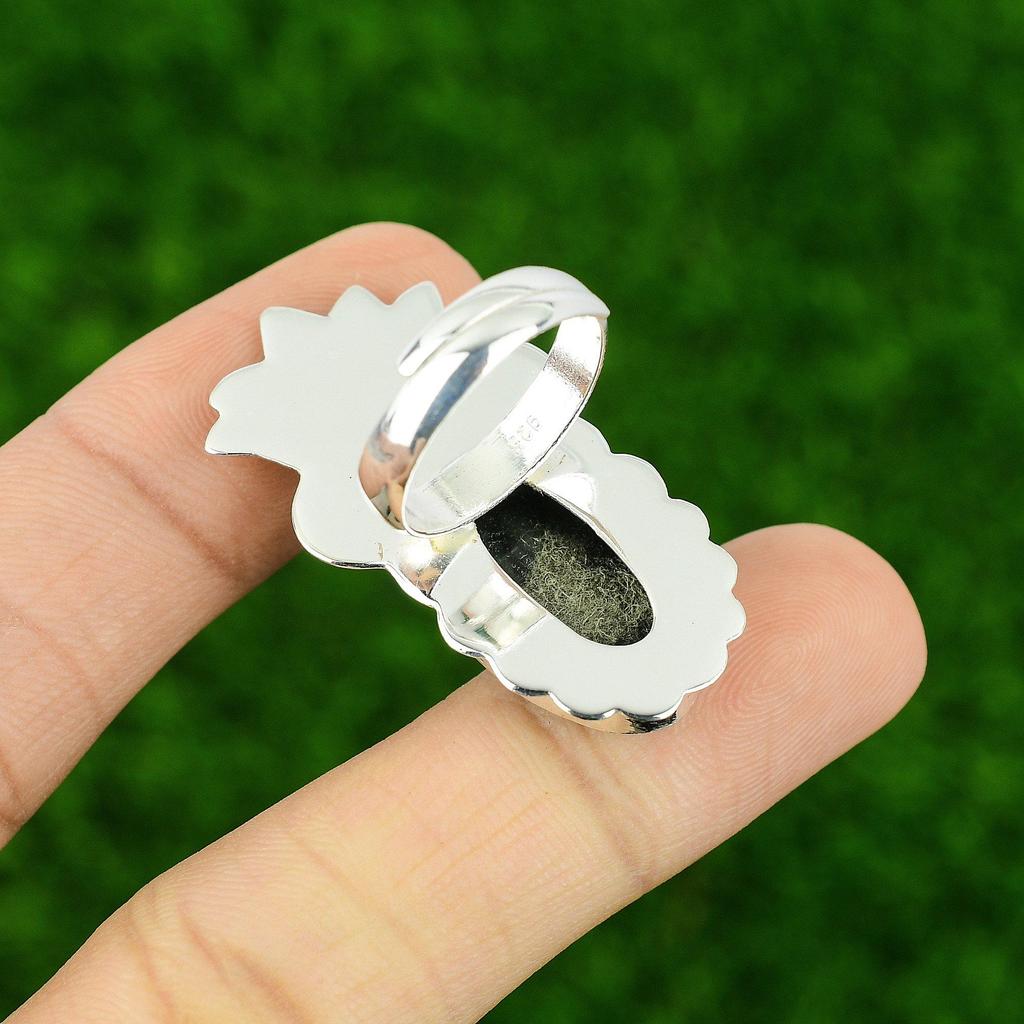 925 Sterling Silver Jasper Stone Unique New Stackable Ring Jewelry