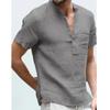 Men's Short Sleeve T-shirt Cotton and Linen Casual Men T-shirt Solid Color Summer Shirt Male Cozy Breathable US Size