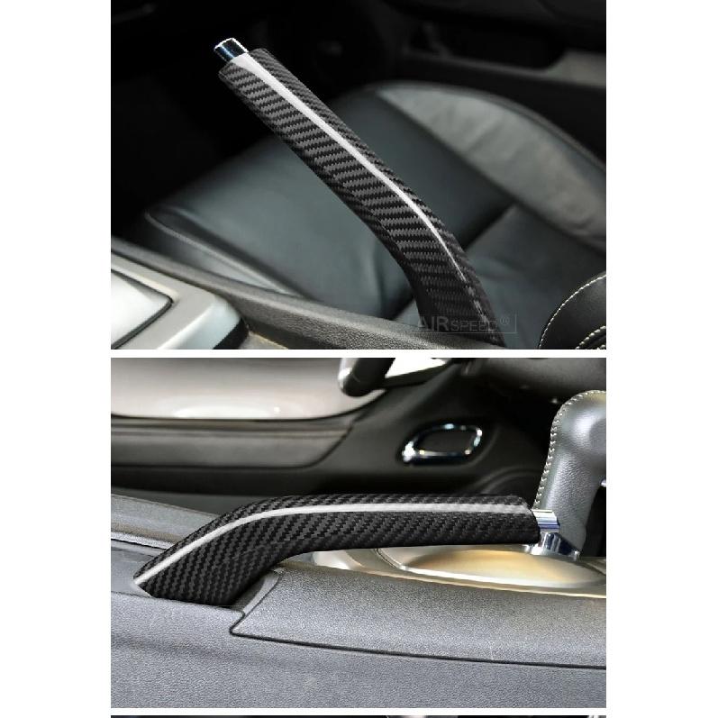 Real Hard Carbon Fiber Handbrake Grips Cover Car Interior Trim for Chevrolet Camaro 2010 2011 2012 2013 2014 2015 Accessories