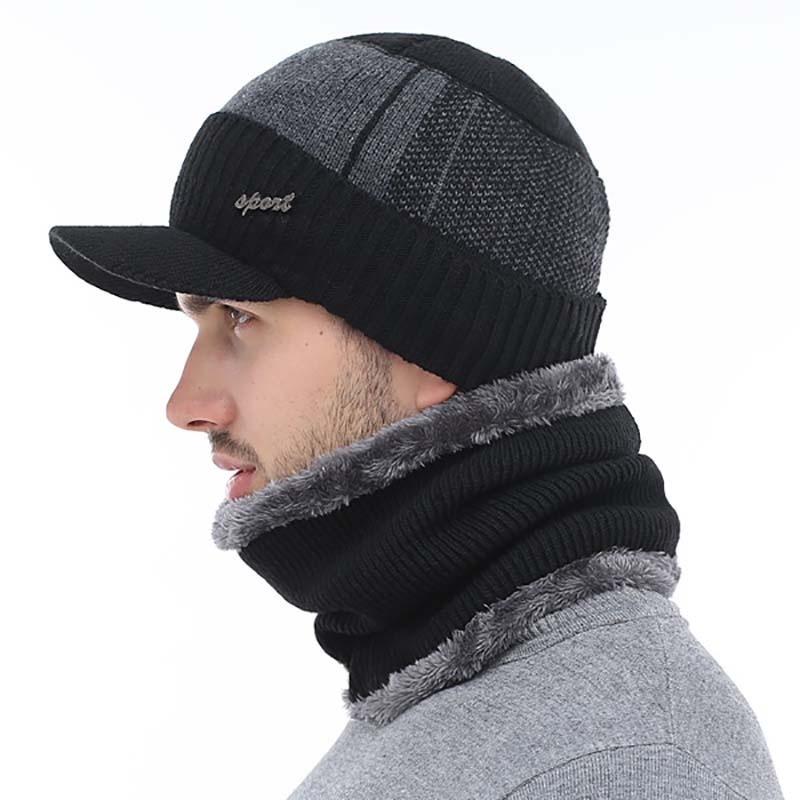 Зимние шапки Skullies Beanies Hat Зимние шапки для мужчин и женщин Шерстяные шарфы Шапки Балаклава Маска Gorras Капот Вязаная шапка Мужская вязаная фуражка