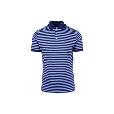 Polo Color Block Striped Logo Вышитая рубашка поло с коротким рукавом Мужские рубашки поло Темно-синие 710830550-005