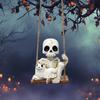 Vintage Tire Swing Skeleton Pendant Funny Tree Hanging Decoration Lawn