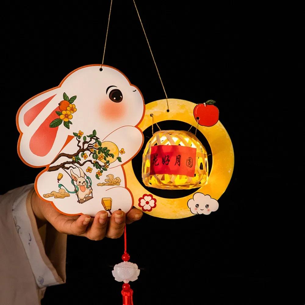 Милый мультяшный фонарь к Празднику середины осени, подвесные лампы в виде кролика, подарок
