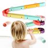 DIY Baby Bath Toys Wall Suction Cup Marble Race Run Track Bathroom Assembled Track Slippery Bath Toy Set For Children