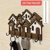 2D Flat House Key Holder Wood Decorative Key Hanger Gifts Wall Key Rack  Home Wall Decor