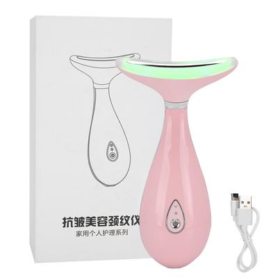 Аппарат для удаления морщин на шее, фототерапия, массаж кожи шеи, укрепление, лифтинг, устройство, розовый