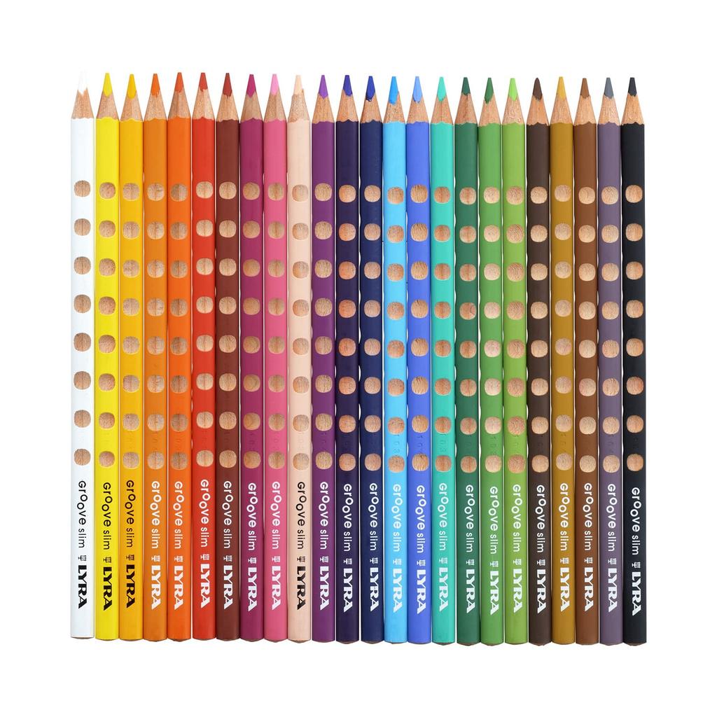 LYRA Colored Pencil Groove Slim 24 Color Set with Sharpener L2821240