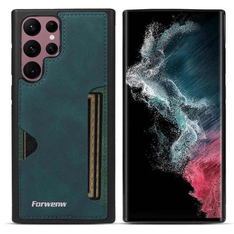 Ретро Чехол-кошелек для телефона с держателем для карт для Samsung Galaxy S26 S24 S25 Ultra S23 S21 FE S22 S20 Plus Note 20 10 + Кожаный чехол-кошелек из ПУ