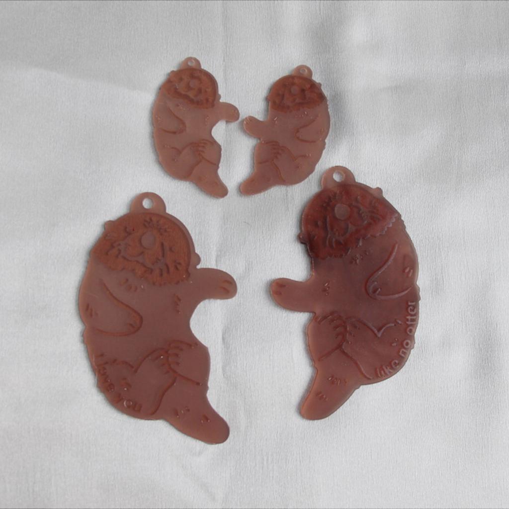 Resin Pendant Molds with Hole for Epoxy Resin Keychain Making Otters Shape Silicone Pendant Molds for Jewelry Making