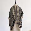 Elegance Houndstooth Print Scarf Soft Warm Fringe Pashmina Jacquard Shawl Autumn And Winter Coldproof Windproof Blanket