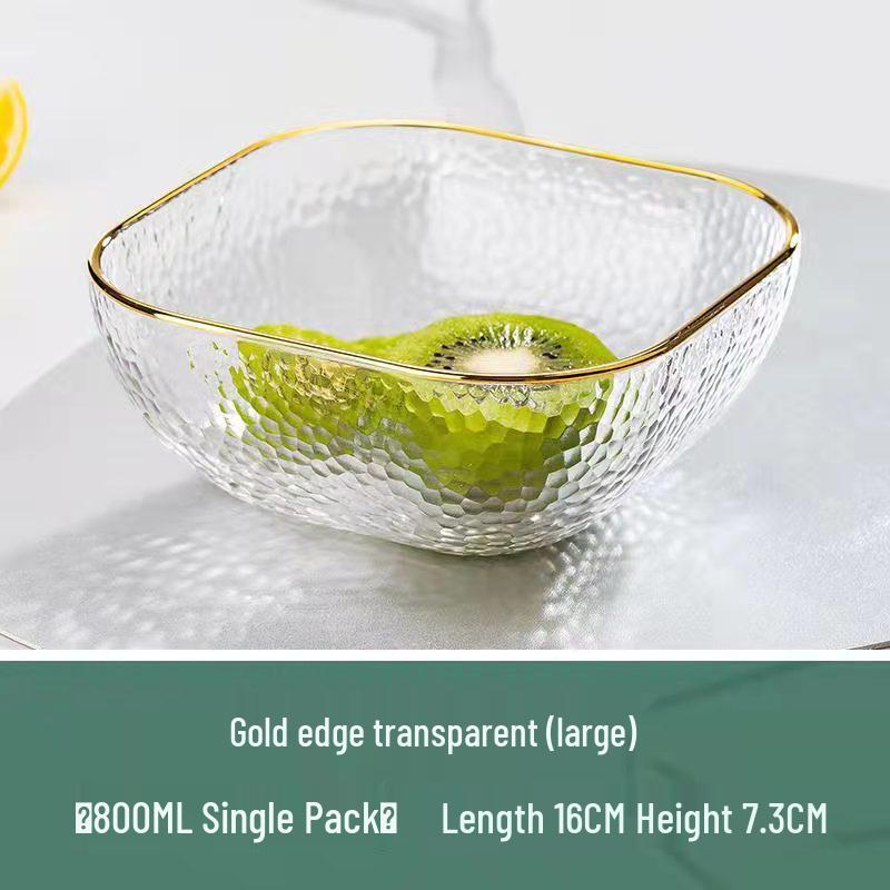 Квадратный салатник из кованого стекла для фруктов, десертов и хранения - Элегантная домашняя посуда