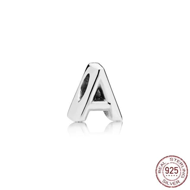 Браслет-подвеска из серебра 925 пробы с буквами AZ и буквами, бусины с именем для женщин, DIY кулон, изготовление ювелирных изделий