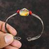 Браслет-манжета из яшмы шмеля, медный браслет из красных коралловых бусин, браслет из медной проволоки, регулируемый браслет-манжета ручной работы с драгоценными камнями для подарка
