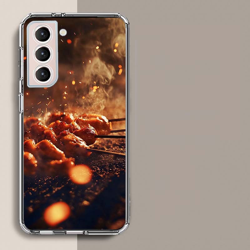 Barbecue and Grilled Meat BBQ Phone Case for Samsung A16 A17 A26 A36 A56 A57 A55 A54 A37 A15 A25 A35 A14 A24 A34 Galaxy Note 20