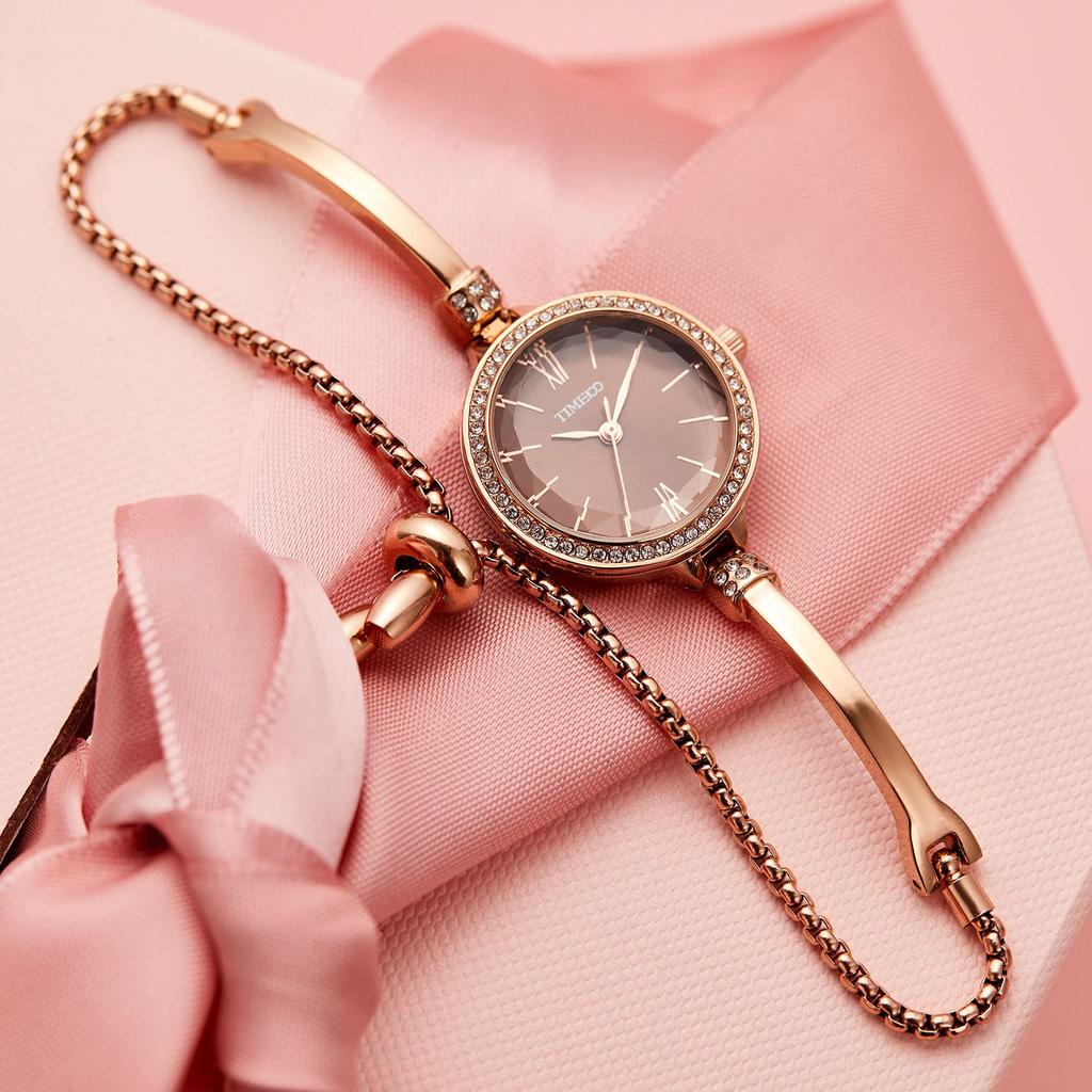 Часы Time100 Polyhedral Japanese Bracelet Adjustable 30M Water Watch Womens Watch, Glass, Quartz, Type, Band, Resistant, Womens (коричневый)