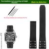 Для ремешка Cartier Santos Силиконовый браслет Высококачественный Резиновый ремешок для часов Водонепроницаемый резиновый ремешок 21 мм черный синий наручный ремешок