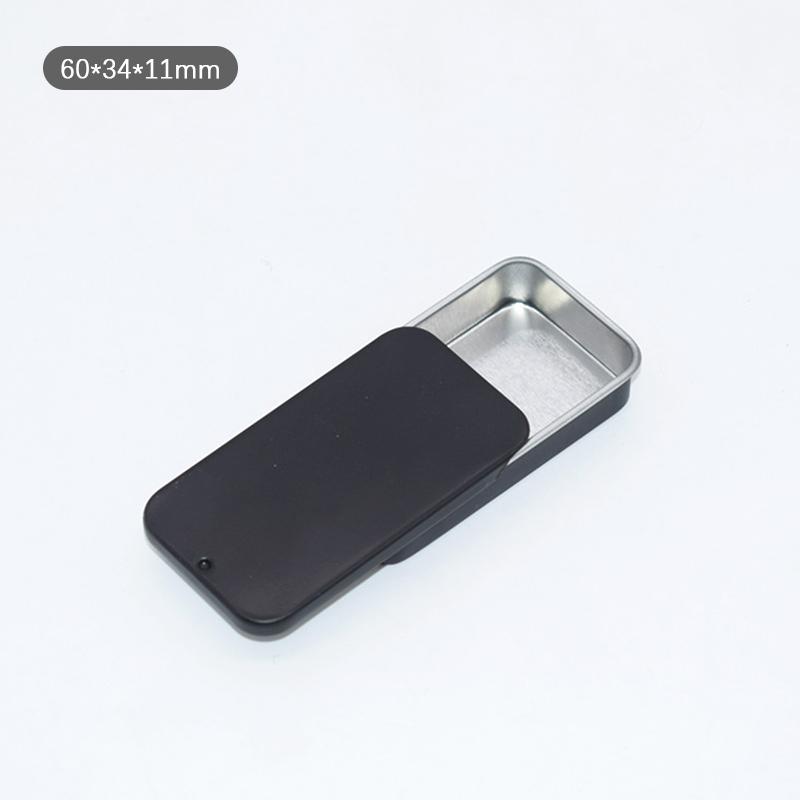 Металлическая прямоугольная пустая мини-жестяная коробка Tinplate Push Candy Table Cases Box Storage Box