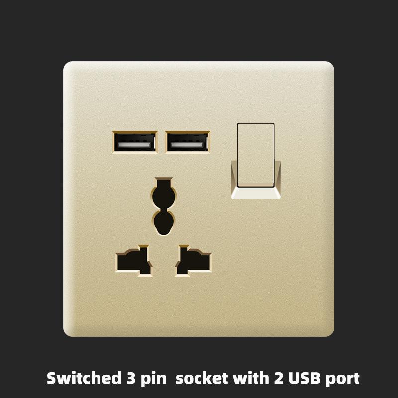 Розетка 13А, Великобритания, 18 Вт, быстрая зарядка Type-C, настенная розетка 220 В, панель переключателей на 1/2/3/4 клавиши, 1/2-ходовая, универсальная 5-контактная настенная электрическая розетка