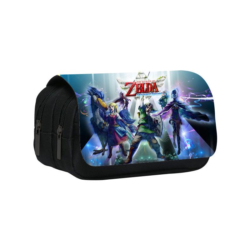 Zelda Legend Double-Layer Pencil Case: King's Tear Design for School Students
