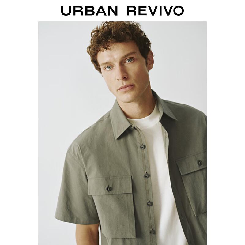 Мужская повседневная рабочая рубашка с карманом, с коротким рукавом