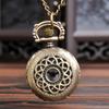 Hollow Out Flowers Vintage Quartz Pocket Watch Women Girls Sweater Chain Pendant Necklace Man Pocket Watch Retroid Pocket