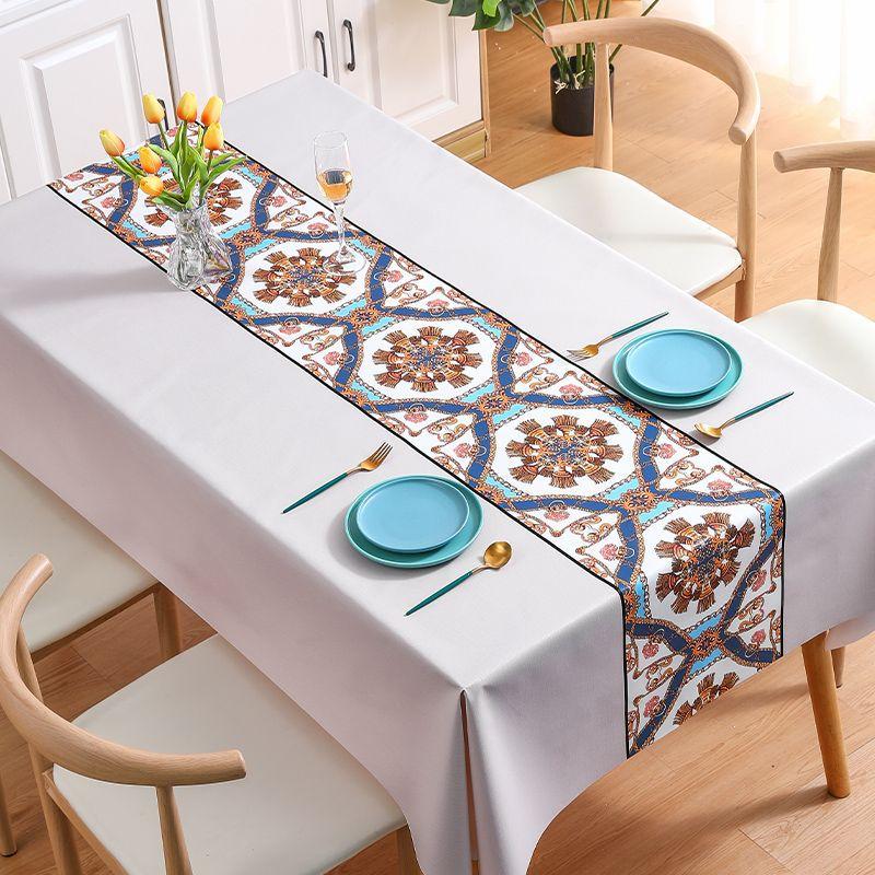 Ethnic Style Tablecloth Waterproof Oil-proof Anti-scalding Disposable High-end Tablecloth Ins Style Coffee Table Cloth Conference Tablecloth Table Mat