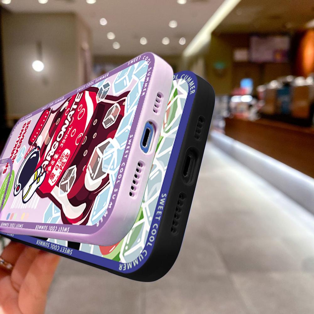 For iPhone 16 15 14 Pro Max Redmi Note 13 12 Pro Samsung S25 S24 Ultra A13 A14 A15 A16 Creative Summer Drink Pattern Soft Silicone Phone Case