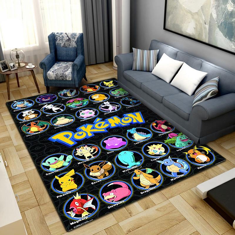 Pokemon Anime Pattern Print Rug Living Room Home Fashion Decoration Office Desk Chair Carpet LXR126