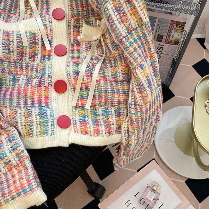 Свитер-кардиган, женский высококачественный свитер с длинными рукавами и v-образным вырезом, женский дизайн, короткий свитер с нишей, женский