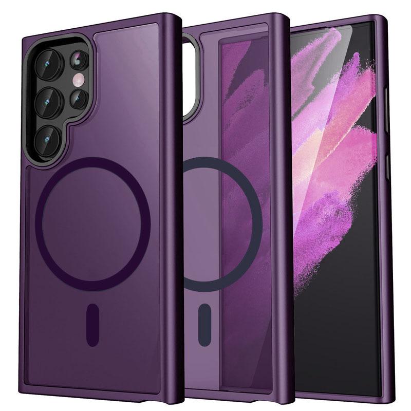 Подходит для Samsung S25Edge Магнитный чехол для телефона S24ultra Магнитная кожа Абсорбирующий чехол для мобильного телефона S23Plus Высокий класс