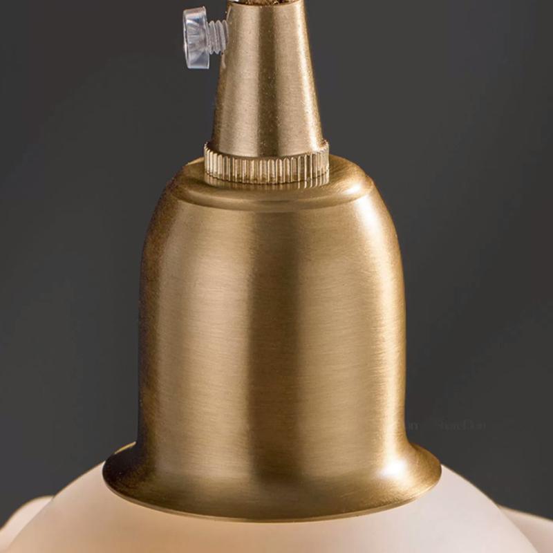 French Vintage Flower Glass Chandelier Japanese Brass Homestaylight American Simple Bedroom Bed Bar Headlight