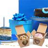 50pcs Square Kraft  Paper  Box Transparent Heart-shaped Window Romantic European Style Sturdy Abrasion Resistant Candy Packaging Box